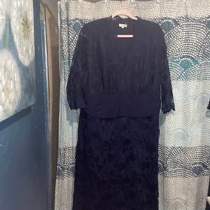 Beautiful Navy floor length elegant lace dress
